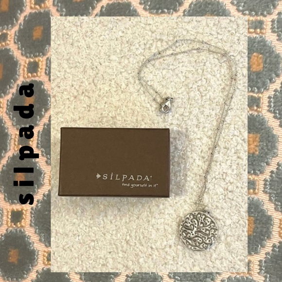 🏷️ silpada silver necklace with engraved design silver pendant - Picture 10 of 11